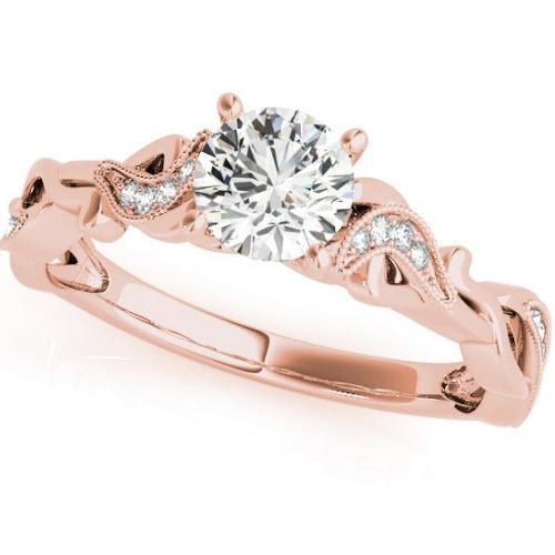 Sakcon Jewelers Ring 14k Rose Gold Charity Diamond & Moissanite Engagement Ring